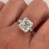 IGI Certified 5 Carat Lab Grown CVD Diamond Art Deco Engagement Ring in Platinum with 2 Bullet Cut Side Stones