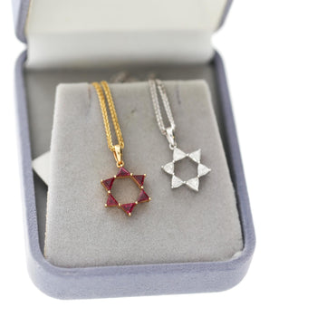 Ruby Star of David 18K Gold Pendant Necklace – Assay Jewelers