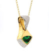 Important 11 Carat Vivid Green Tsavorite 18K Gold Pendant Necklace