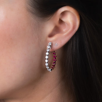 Inside Out Ruby and Diamond Hoop Earrings – Assay Jewelers