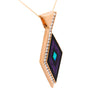 Intarsia Opal Malachite & Black Onyx with Diamond 14K Gold Pendant Necklace