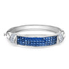 Invisible Set 19 Carat Square Cut Blue Sapphire and Diamond Bangle in 14K White Gold