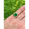 Julius Cohen Signed AGL Certified 5.40 carat Emerald Minor Oil 18k Gold Ring