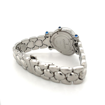 Montre Corum pour femme, nacre et boîtier en forme de cœur serti de diamants – Assay Jewelers