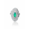 Marquise-Schliff Smaragd und Diamant Dome Ring