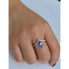 Marquise Cut Tanzanite Curved Ring in 18k White Gold