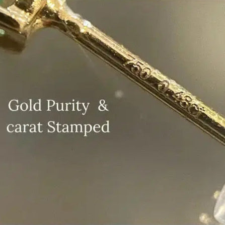 Mixed Cut Emerald Stud Earrings in Solid Gold