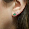 Mixed Cut Emerald Stud Earrings in Solid Gold