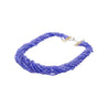 Multi-Strand Blue Tanzanite Beads & Round Cut Diamond Necklace in 18K White Gold