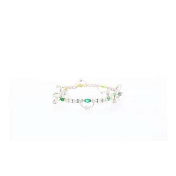 18Kゴールドの天然エメラルド0.72カラット＆ダイヤモンド2.08カラットチャームブレスレット – Assay Jewelers