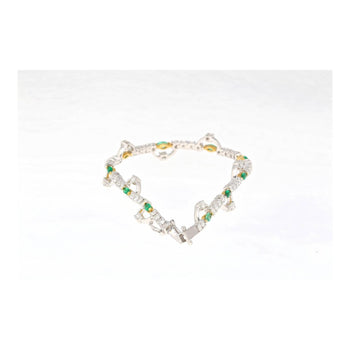 18Kゴールドの天然0.72カラットエメラルド＆2.08カラットダイヤモンドチャームブレスレット – Assay Jewelers