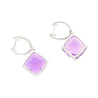 Natural 13.12 Carat Cushion Cut Amethyst & Diamond Dangling Earrings