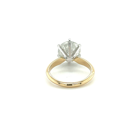 Natural 3.51 Carat Round Cut Diamond Solitaire Engagement Ring