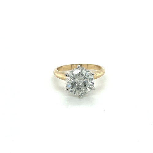 Natural 3.51 Carat Round Cut Diamond Solitaire Engagement Ring