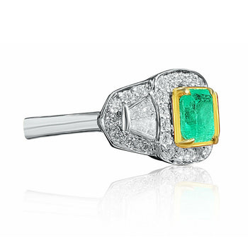 Natural Colombian Emerald Cocktail in 18k white gold Ring – Assay Jewelers