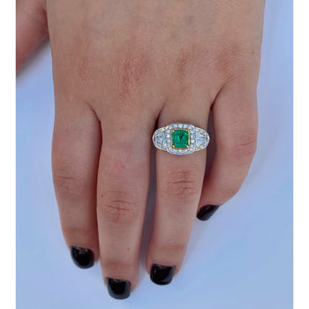Natural Colombian Emerald Cocktail in 18k white gold Ring – Assay Jewelers