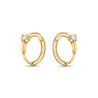 Natural Diamond 14K Huggie Hoop Earrings Multi Ear Placement