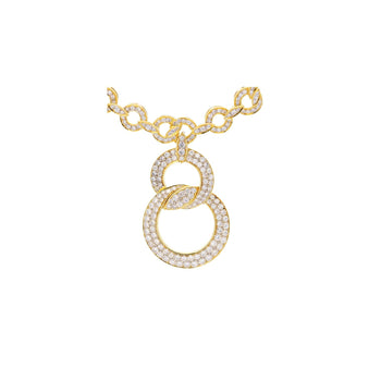 Natural Diamond 16 Carat Round-Brilliant Cut Interlocking Circle Pendant Necklace in 18K Yellow Gold – Assay Jewelers