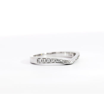 Natural Diamond Contoured Wedding Band Stacking Ring in 14K White Gold – Assay Jewelers
