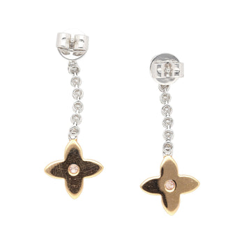 Natural Pink & White Diamond Floral Drop Earrings in 18k White and Rose Gold – Assay Jewelers