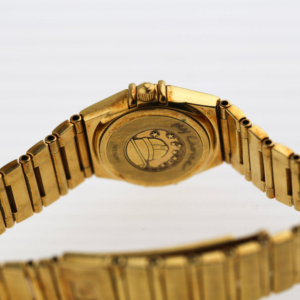 Omega Constellation My Choice 18K Gold Mother of Pearl Quartz Watch w Papers