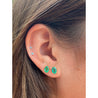 Oval Cut Natural Emerald Stud Earrings in 18k Solid Gold