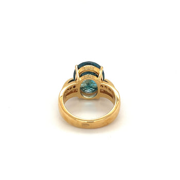 Overlap Bypass Blue Topaz and Diamond Cocktail Ring for Women – Assay Jewelers