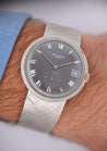 Patek Philippe Calatrava 35MM 18K White Gold Mesh Bracelet Gray Dial Watch