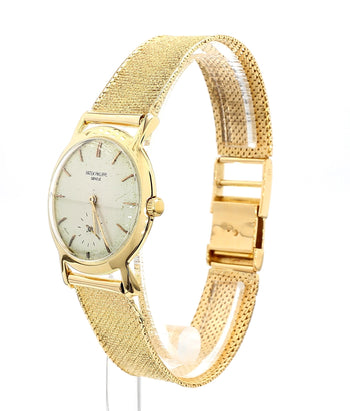 Patek Philippe Geneve Vintage 2506 Manual 18K Gold Mesh Bracelet Watch – Assay Jewelers
