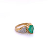 Pear Shape Colombian Emerald and Diamond Ring in 14k Yellow Gold