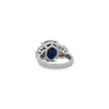 Platinum 7.52 Carat Cushion Cut Blue Sapphire and Diamond Engagement Ring