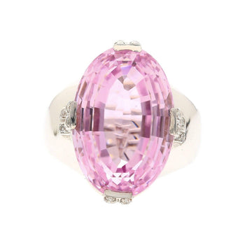 Bague rétro inspirée en kunzite de 20,76 carats en or blanc 18K avec 0,66 CTW de diamants – Assay Jewelers