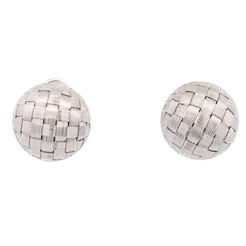 Roberto Coin Frosted Woven Round 18K White Gold Appassionata Stud Earrings – Assay Jewelers