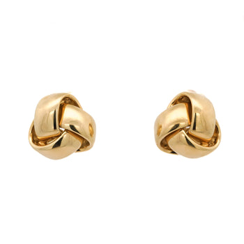 Roberto Coin Knot 18K Yellow Gold Stud Earrings Clip On Lever Backs – Assay Jewelers
