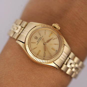 Rolex 24mm Oyster Perpetual 6619 18K Gold Vintage 1978 Wristwatch – Assay Jewelers