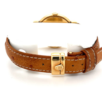 Rolex Cellini 6622 Watch In 18K Gold 33mm With Brown Leather Strap – Assay Jewelers