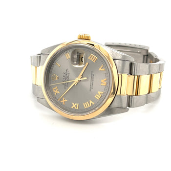 Rolex DateJust 36mm Gray Slate Dial Watch Ref. 16203 With Oyster Bracelet – Assay Jewelers