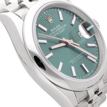 Rolex Datejust 36mm 126200 Mint Green Dial Steel 2023 Jubilee Watch – Assay Jewelers