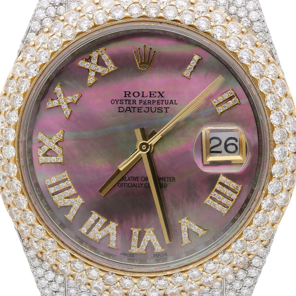 Rolex Datejust 41mm 18K Two-Tone 20 Carat Diamond Bust Down MOP Dial Iced Watch