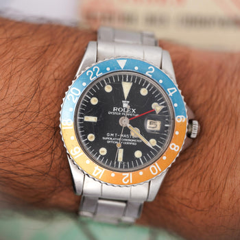 Rolex GMT-Master 1675 Pepsi Gilt Chapter Ring Dial PCG Box/Papers 1964 Year – Assay Jewelers