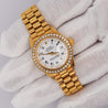 Rolex OP DateJust Presidential White Face 26mm Diamond Bezel 18K Gold Watch