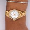 Rolex OP DateJust Presidential White Face 26mm Diamond Bezel 18K Gold Watch