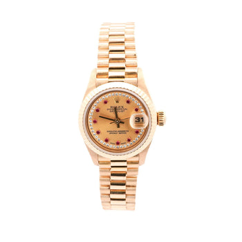 Rolex President Datejust 69178 26mm Ruby Diamond Dial 18K Gold Watch – Assay Jewelers