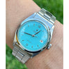 Rolex Turquoise Blue Oyster Perpetual Date Precision 36mm Vintage 1963 Watch In Stainless Steel With Oyster Bracelet