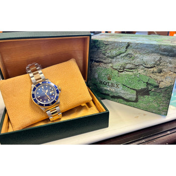 Rolex Submariner bicolore cadran bleu 40 mm avec boîte d’origine – Assay Jewelers