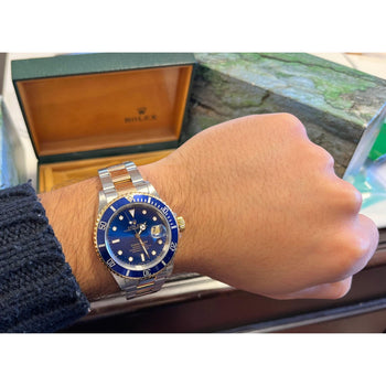Rolex Submariner bicolore à cadran bleu 40 mm avec boîte d'origine – Assay Jewelers