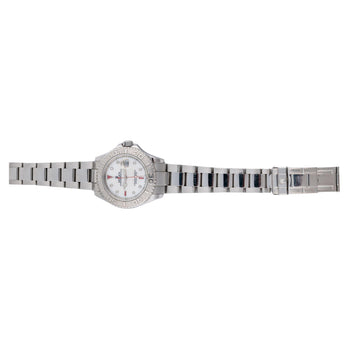 Rolex Yachtmaster 16622 40mm Platinum Bezel Ruby Gem Dial Steel Oyster Watch – Assay Jewelers