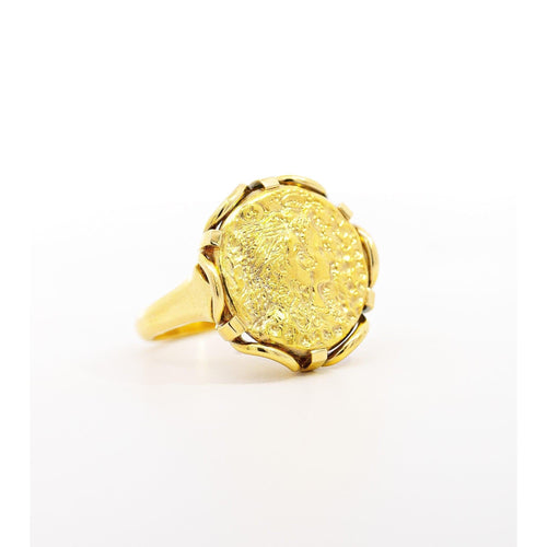 Salvador Dali For Piaget 'Dalí d'Or' 22K Gold Coin Ring in 18K Gold Setting | Retailed by Van Cleef & Arpels at Bergdorf Goodman Paris Jewels Boutique