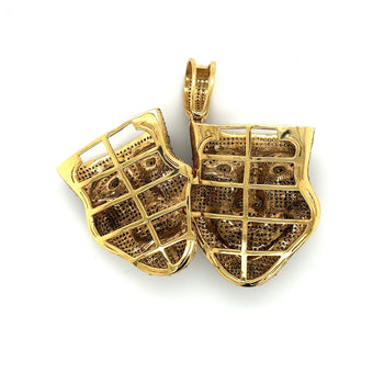 Thalia e Melpomene Theatre Face Pendant in oro 10k con diamante – Assay Jewelers