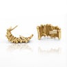 Tiffany & Co. 18K Gold Ribbed Huggie Latch Back Vintage Earrings